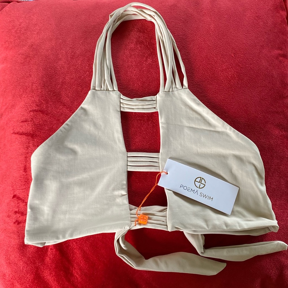Poema Swim Bikini Top “Tahiti” and color is “Nude”. NWT Medium